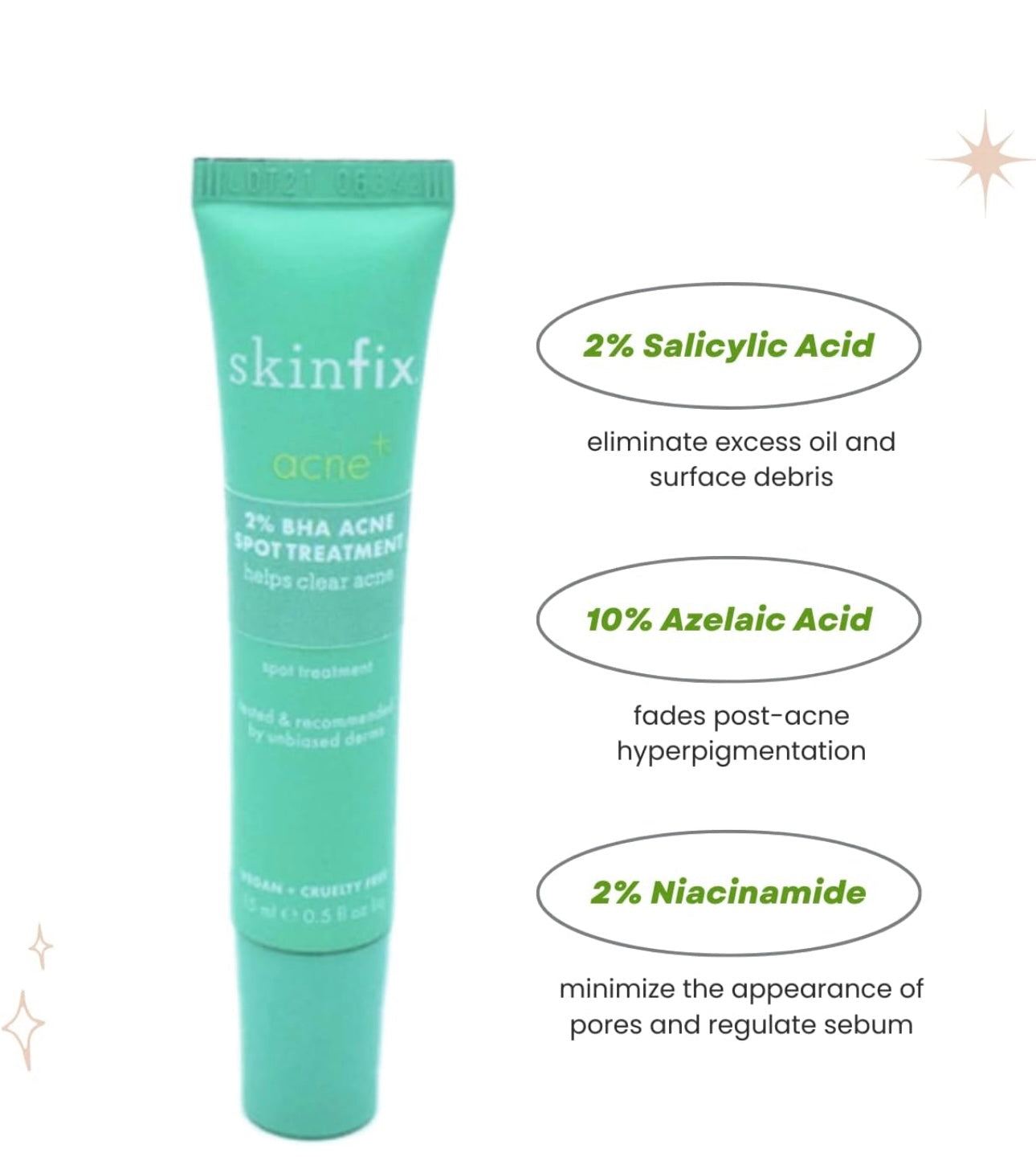 Skinfix Acne+ 2% BHA and Azelaic Acid Acne Spot Treatment 0.5 oz/ 15 mL