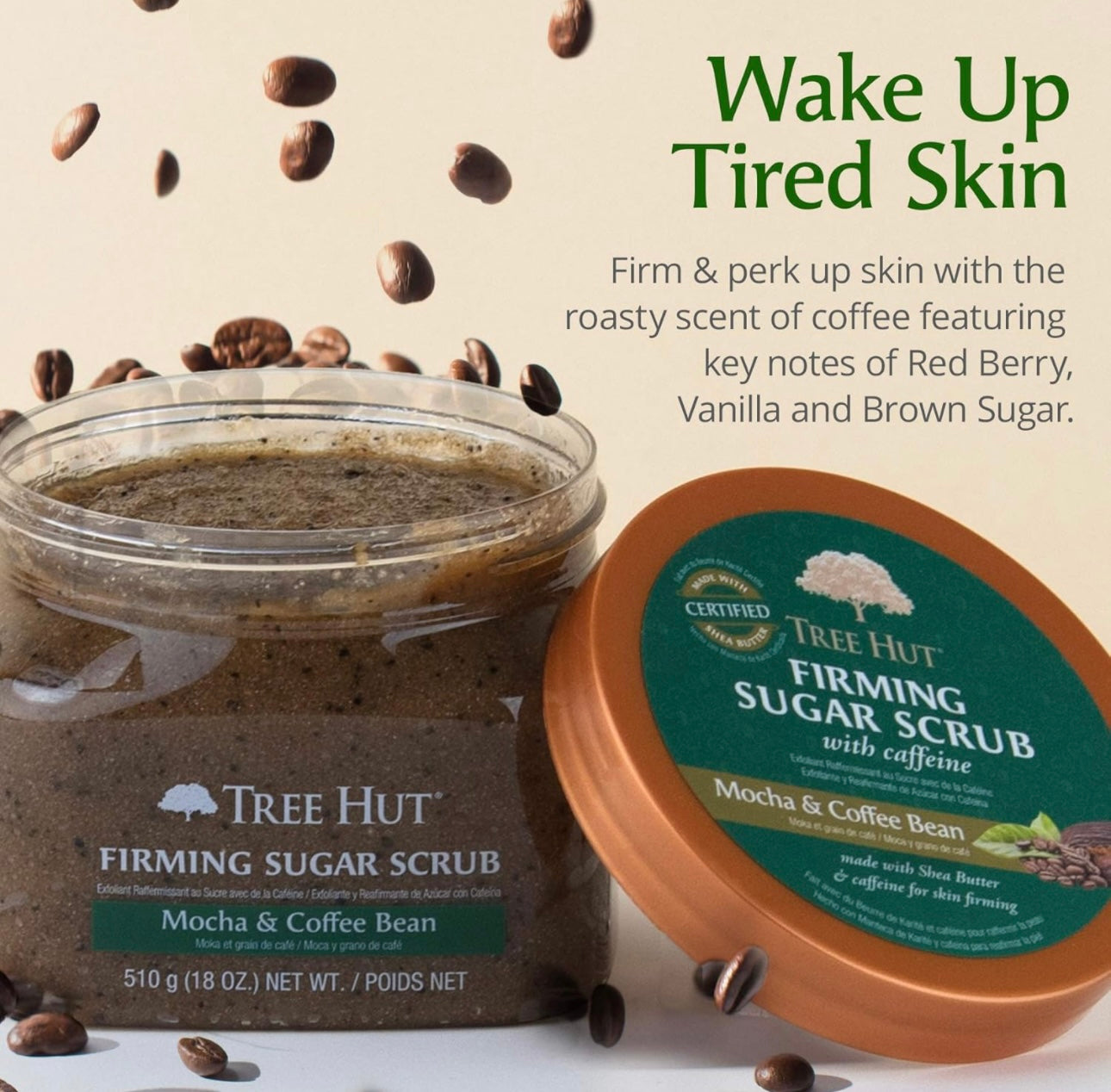 Tree Hut Firming Sugar Scrub Mocha & Coffee Bean 18 oz