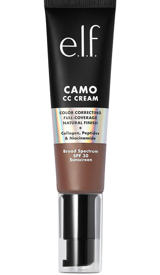 e.l.f. Camo CC Cream, Color Correcting Medium-To-Full Coverage Foundation with SPF 30, Deep 560 C
