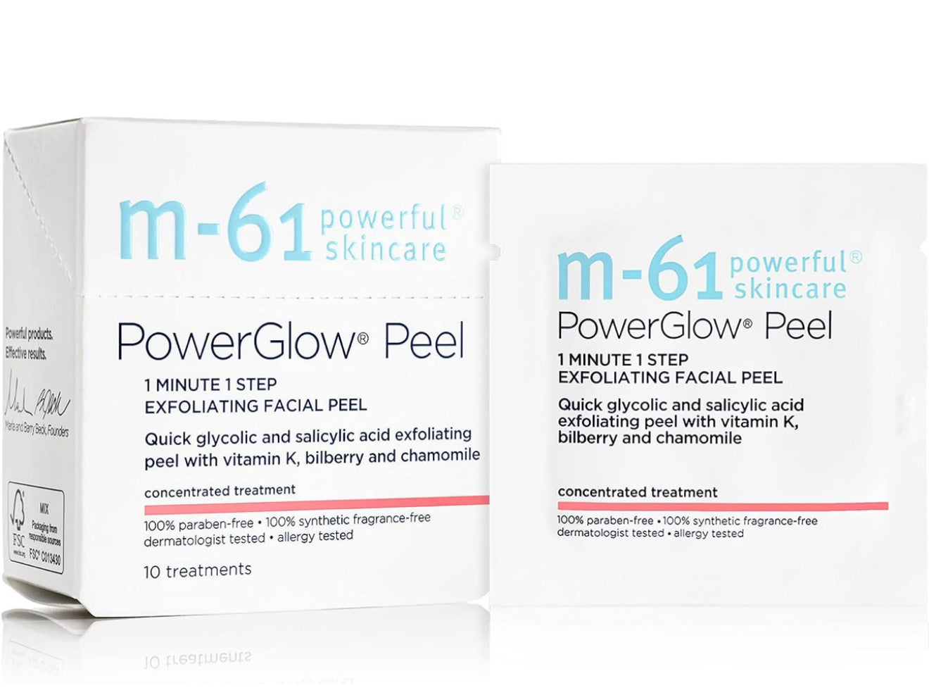 M-61 PowerGlow Peel 1 Minute 1 Step Exfoliating Facial Peel 10 Treatments (160)