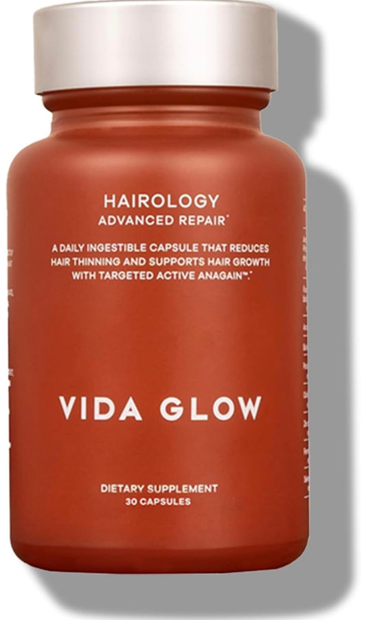 Vida Glow - Natural Hairology Advanced Repair Supplement | Promotes Luscious, Healthy Hair Growth (30 Vegan Capsules)