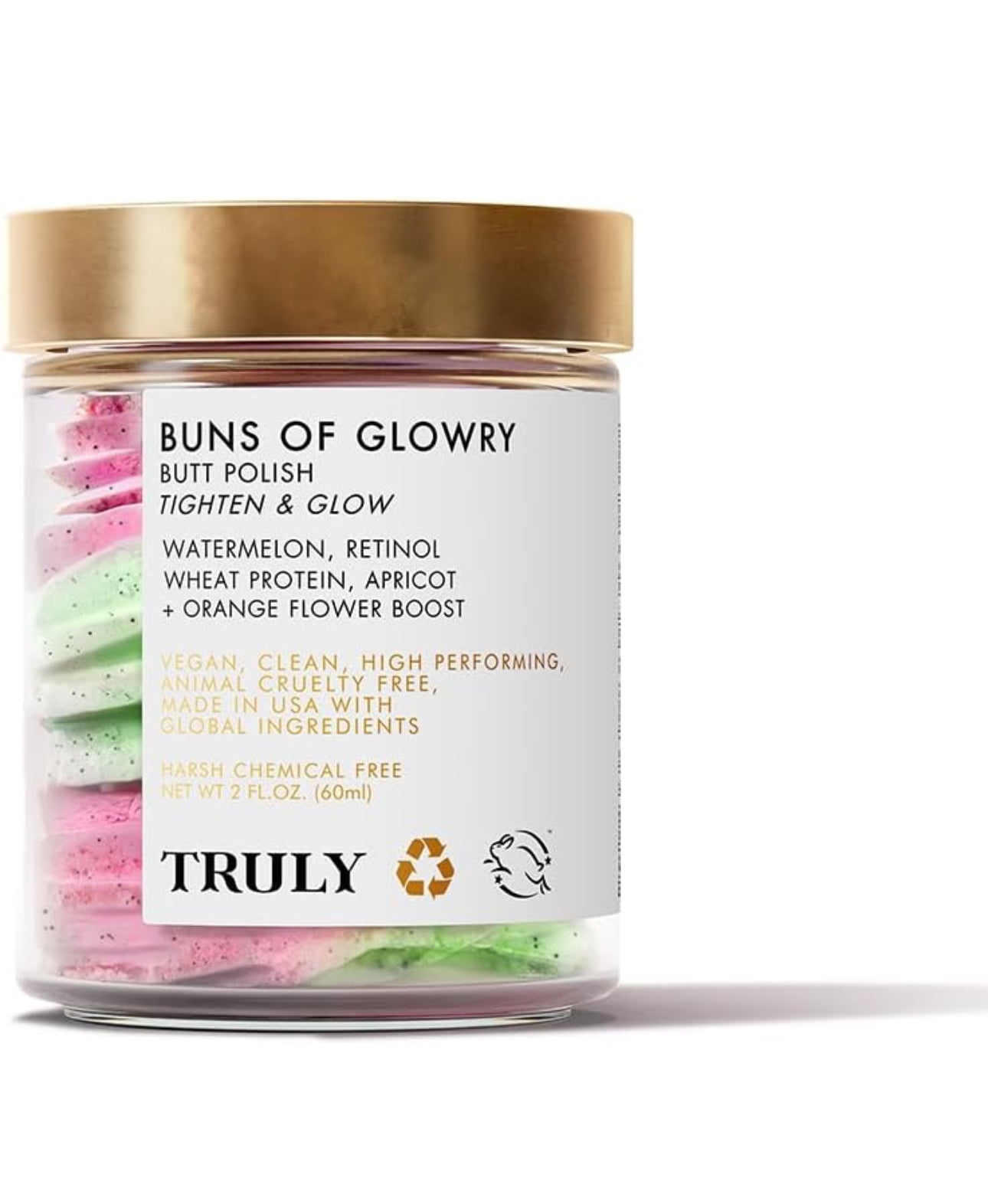 Truly Buns Of Glowry Smoothing Butt Polish Tighten & Glow 2oz (6 oz Whipped Vol)