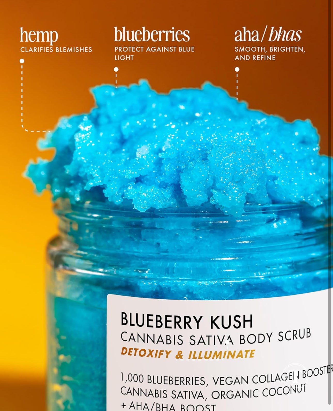 Truly Beauty Blueberry Kush Body Scrub with Hydroxy Acids and Vegan Collagen - 6 oz