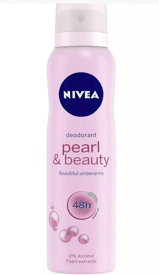 3 Pack (5 oz each) NIVEA 48HR Pearl & Beauty Women's Deodorant Spray