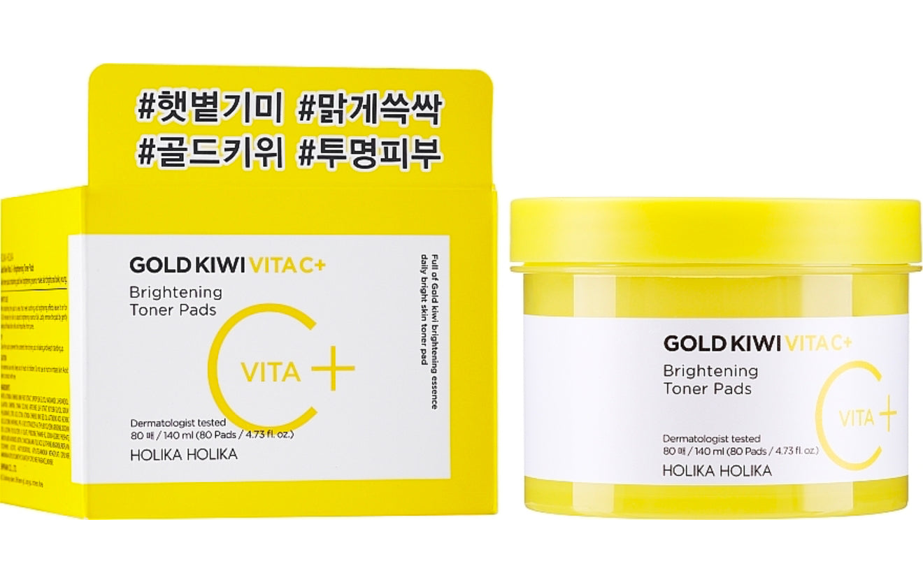 Holika Holika Gold Kiwi Vita C+ Brightening Toner Pads 140ml (80 pads)