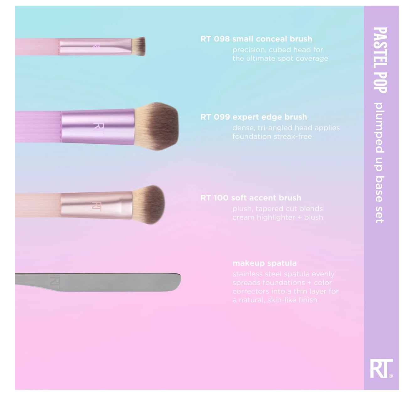 Real Techniques Limited Edition Plumped Up Base Set “Pastel Pop “ Brushes