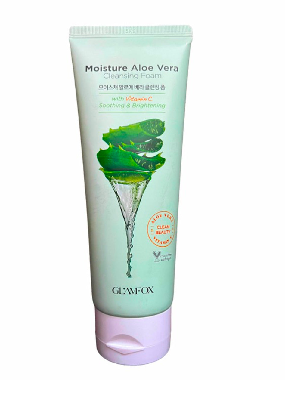 Glamfox Moisture Aloe Vera Cleansing Foam Vitamin C Soothing & Brightening