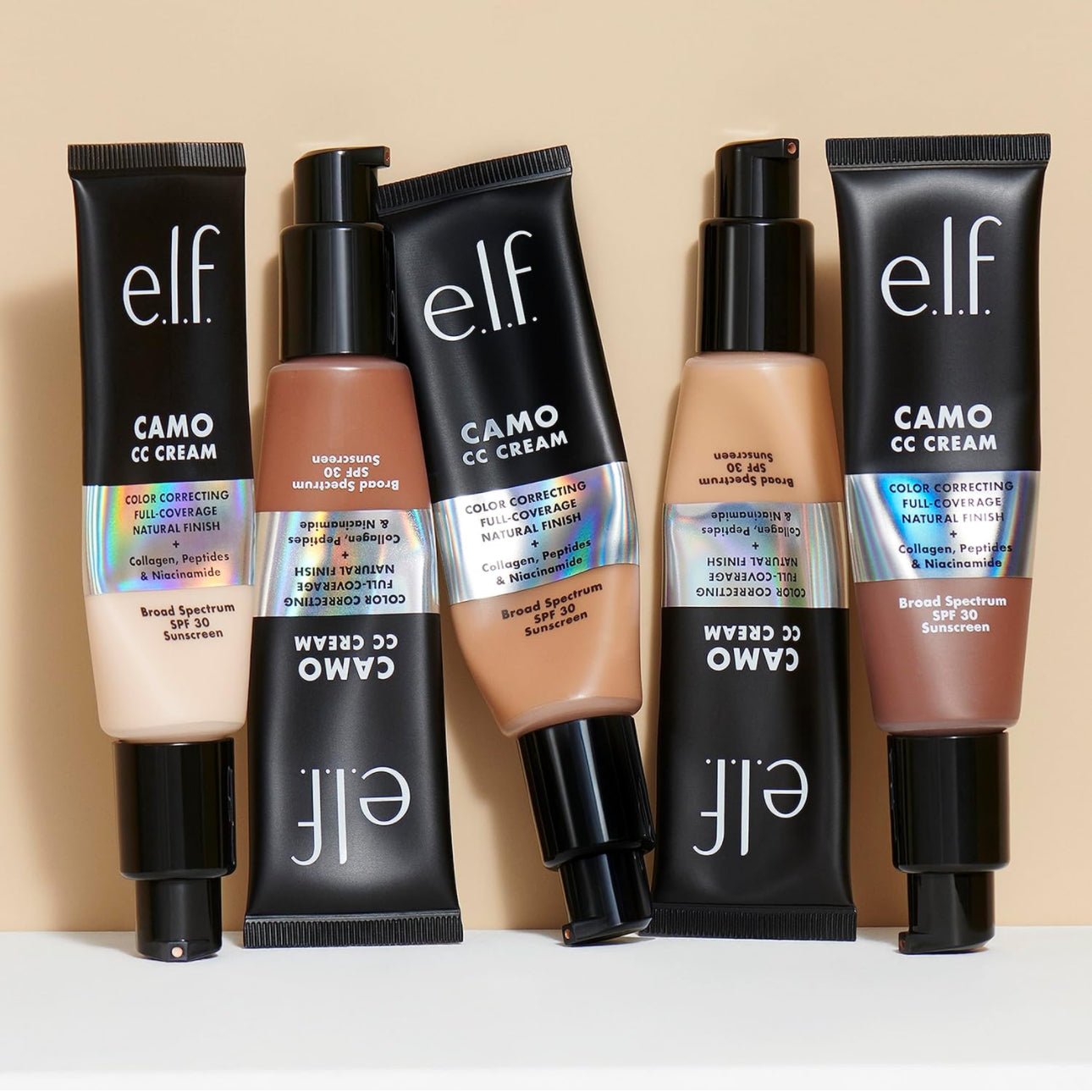 e.l.f. Camo CC Cream, Color Correcting Medium-To-Full Coverage Foundation with SPF 30, Deep 560 C